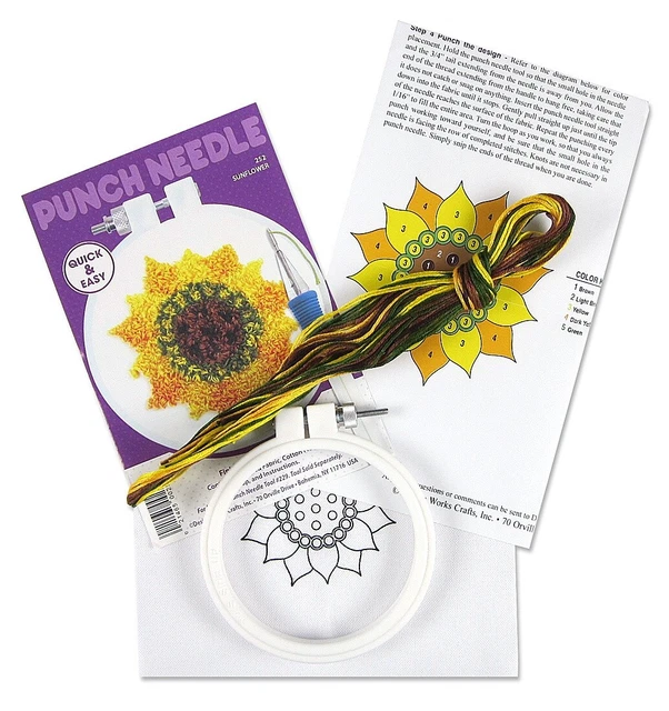 Kit de agujas perforadoras Design Works girasol redondo de 3,5" -DW252
