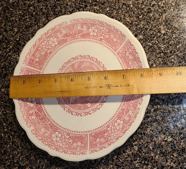 Vintage Syracuse China Strawberry Hill Lunch Plate Red Flowers 8.5"