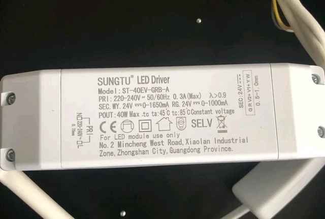 SUNGTU ST-40EV-GRB-A LED Trafo WY. 24V=0-1650mA RG. 24V=0-1000mA ...