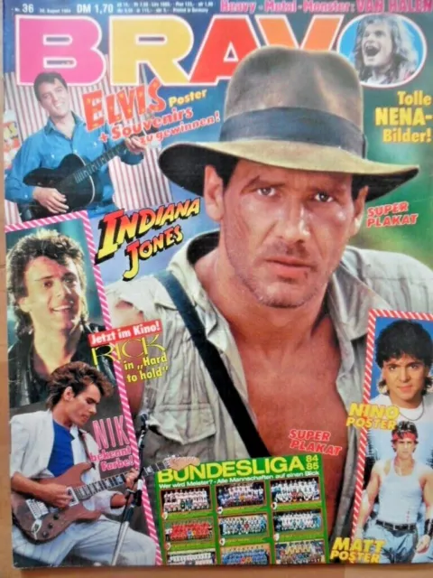 BRAVO 36 - 1984 Indiana Jones Elvis Nino Matt Cyndi Lauper Jacko Nena PRINCE Nik