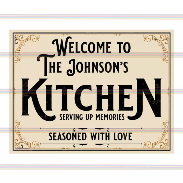 Personalised Kitchen metal tin shabby chic sign/plaque novelty home decor gift