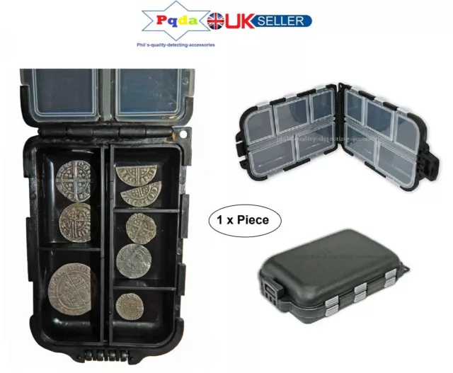 Metal Detecting Finds Hammered Coins 10 Compartment Black Double Sided Finds Box