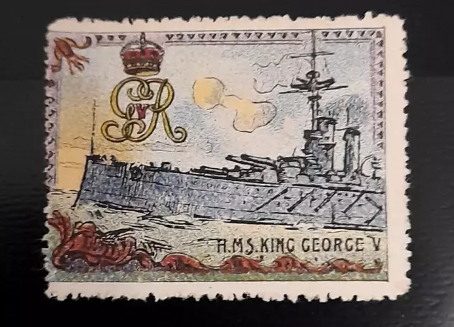 Rare timbre de Guerre - 1914-18 - H.M.S. KING GEORGE V