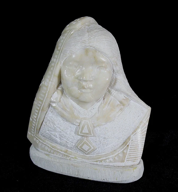 Alabaster Navajo Native American Sculpture by Marilyn Howard Holly 6 x 5 inches