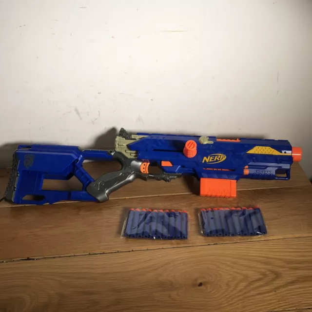 NERF n-strike longstrike CS-6 SNIPER Rifle Gun Blaster + 30 New Darts