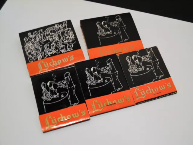 Vintage Luchows German Restaurant - New York City, NYC - Matchbooks X 5 3