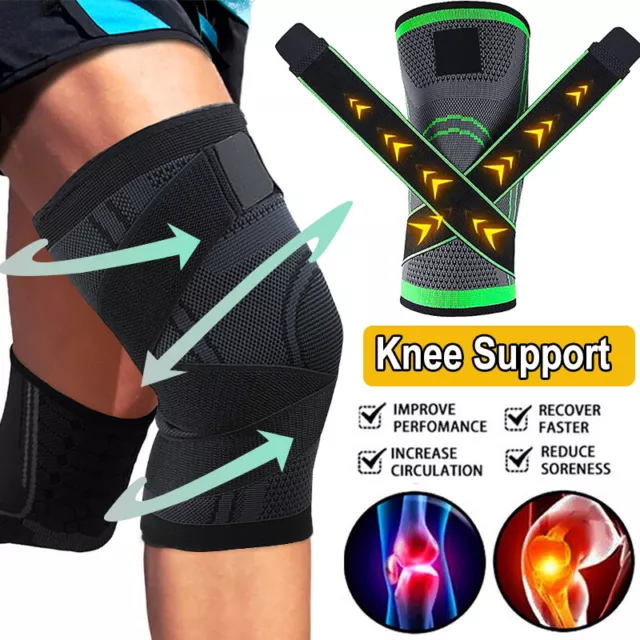 Knee Support Compression Adjustable Sleeves Brace Patella Arthritis Pain Relief