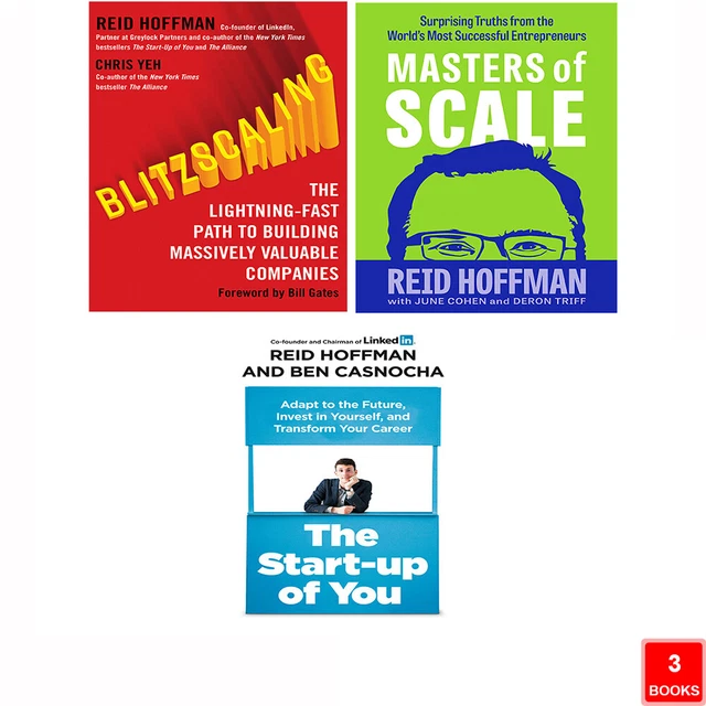 REID HOFFMAN 3 Books Collection Set Masters Scale, Blitzscaling, Start