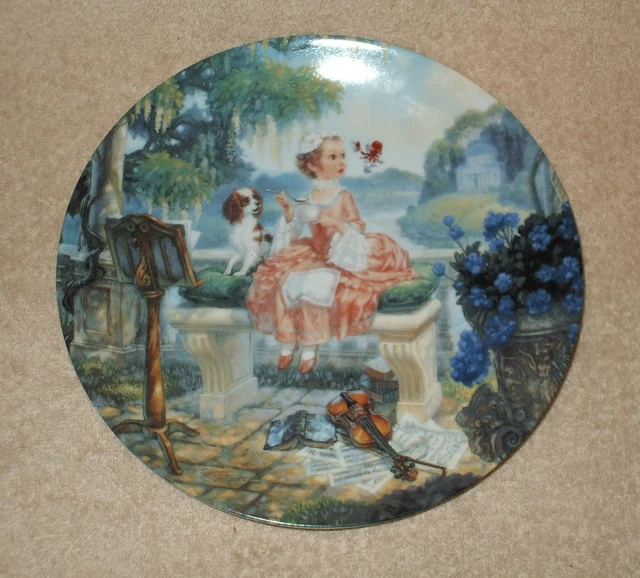 KNOWLES Scott Gustafson LITTLE MISS MUFFET Nursery Rhyme Plate - No 5483A