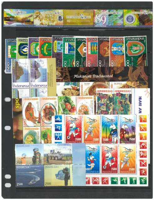 Indonesia 200 Different Stamps All In Compete Sets Mint Unhinged In Glassine Bag 3