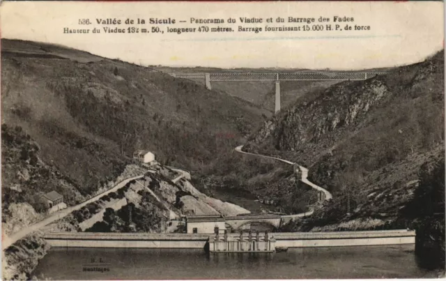 CPA Vallee de la Sioule - Panorama du Viaduc et du Barrage des Fades (1200801)