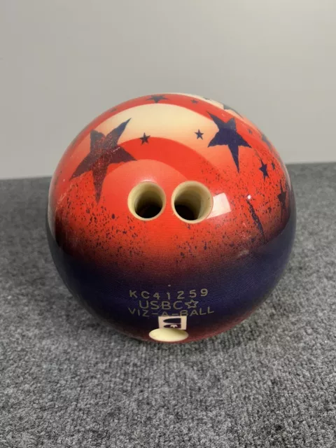 Brunswick Bowling Ball 12lb USA VIZ-A-Ball Red White Blue American Flag