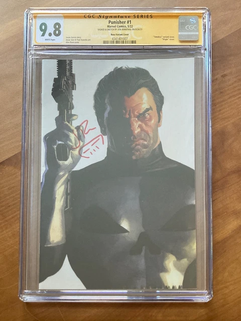 The Punisher #1 Alex Ross Timeless Sketch Signed Jon Bernthal Variant CGC 9.8