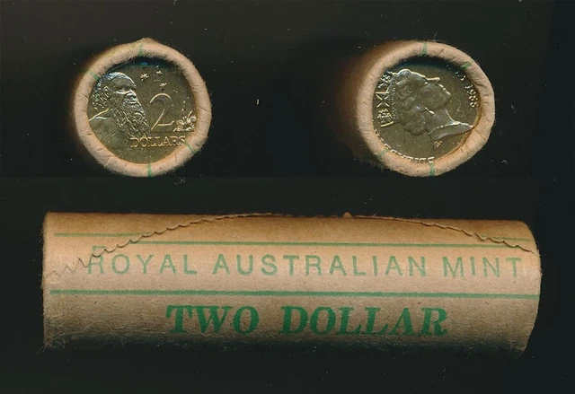 Australia: 1988 First 'HH' $2 Mint Roll, Choice/GEM UNC. Head/Tail