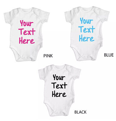Baby Personalised Vest Bodysuit Baby Grow Xmas Birthday Gift Shower Embroidered