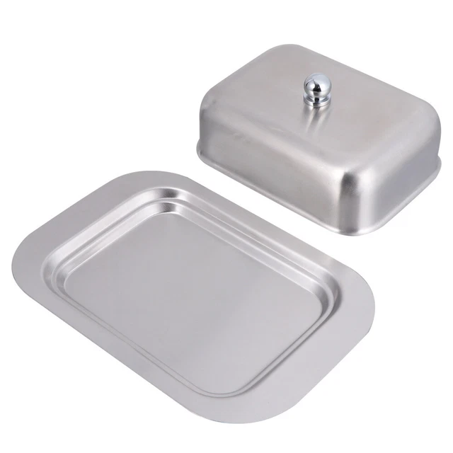 Placa de mantequilla con tapa acero inoxidable queso de alto rendimiento recipiente Butter Keeper