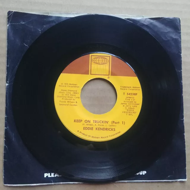 EDDIE KENDRICKS Keep On Truckin 45 7" FUNK SOUL Record Vinyl TAMLA Records