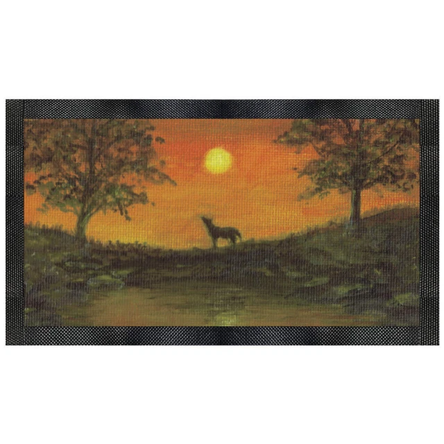 'Wolf Sunset' Pet Feeding Mat (PM00020469)
