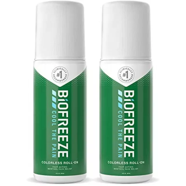 Biofreeze Roll-On, 3 oz. Colorless Pack of 2