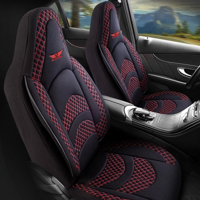 Coprisedili anteriori Tessuto rosso a strisce per Renault Super 5 GT Turbo - Top Sellerie