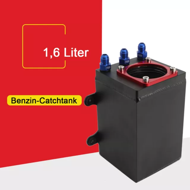 Catchtank 1,6 L für OD 60MM Pumpe SCHWARZ Kraftstofftank Turbo Benzintank