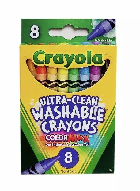 Crayola Ultra-Clean Washable Crayons, Assorted Colors, 8 Ct., 1 Pack Each, By Cr