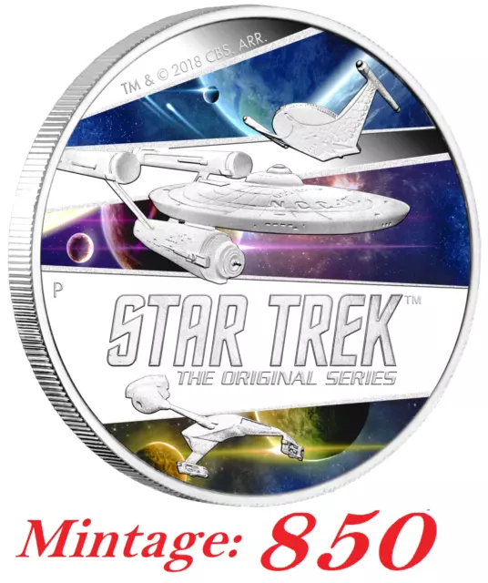 Star Trek: The Original Series – Ships 2018 2oz Silver Proof Coin *Mintage: 850"