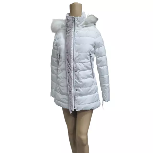 INC International Concepts Womens Faux-Fur-Trim Hooded Puffer Polyester Coat ...