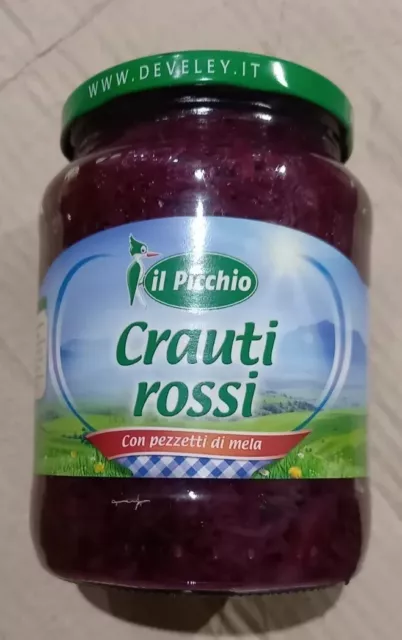 6 Pezzi Di Crauti Rossi Gr 850 Il Picchio In Vetro