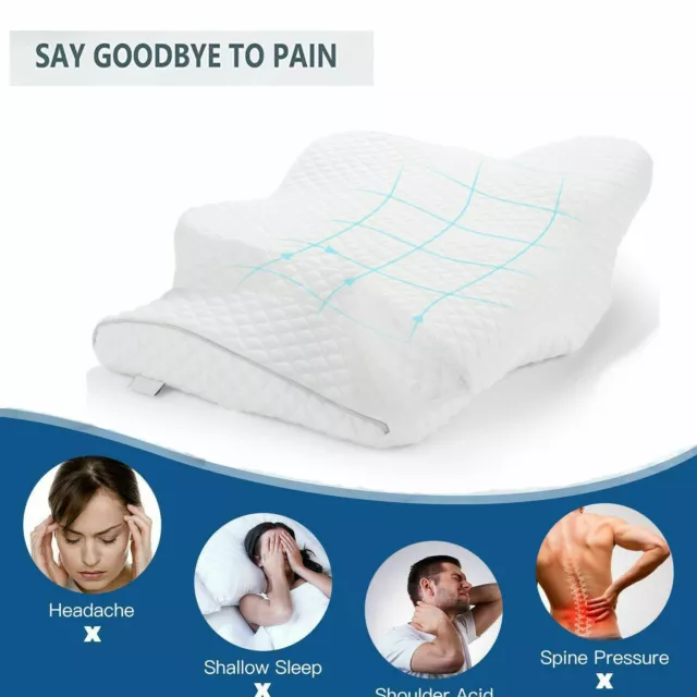 24'' Memory Foam Orthopedic Cervical Pillow Neck＆Shoulder Pain Relief Comfort 9
