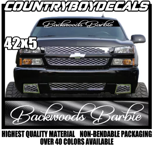 BACKWOODS BARBIE 42" Vinyl Decal Sticker Diesel Truck Country Car Princess Girl