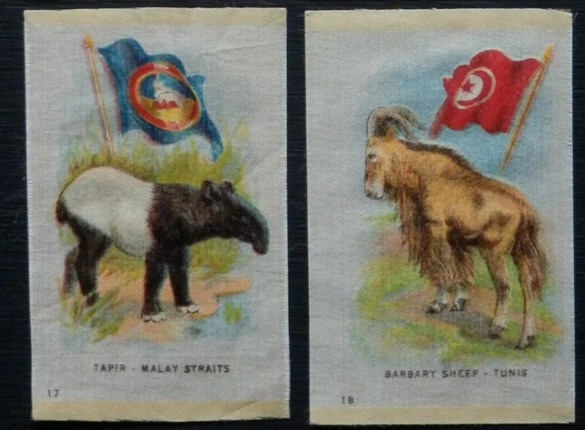 NATURAL HISTORY known as ANIMAL WITH FLAG Silks issued by ITC in 1915 3