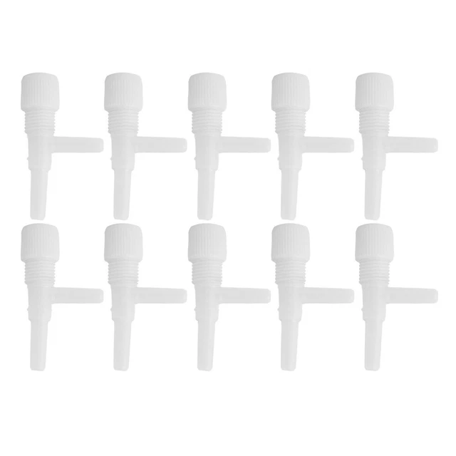 10Pcs Plastic Aquarium Fish Tank 3 Way Air Pump Control Valves White