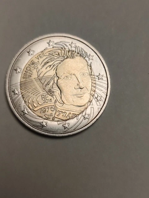 2 euros commémorative Pièce rare de 2 euros Simone Veil 1975 (1927-2017) 
