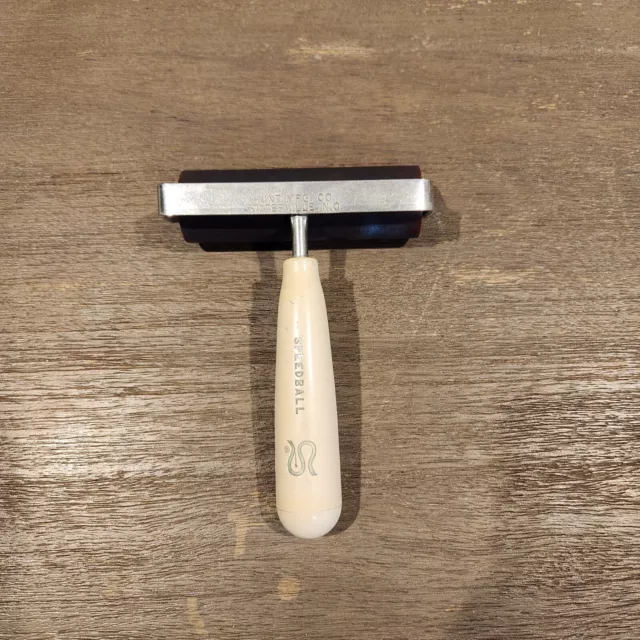 Speedball Brayer 6.5" Vintage off white handle Hunt Mfg. Co. No. 4126