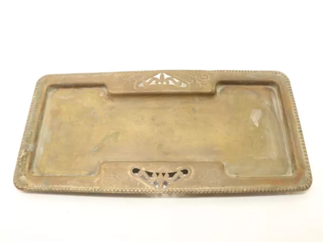 Antique Celtic Quality Plate Serving Tray Brass Made In England Engraved Ornate