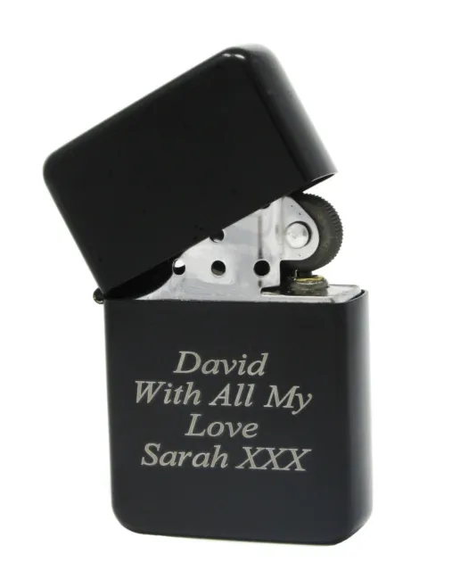Personalised Engraved Gift Lighter Anniversary Birthday Present & Engraved Tin 3