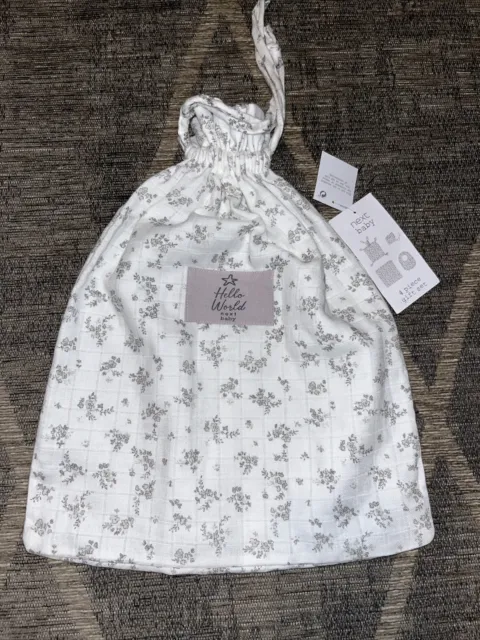 Baby Girls Next Floral 4 Pc GIFT SET Draw String Bag 0-3 M. BNWT Rabbit, Gift.