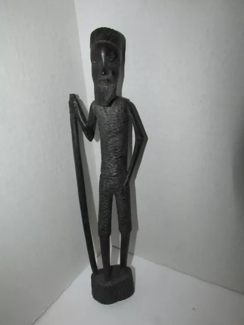 Antique Vintage Hand Carved Wooden African Figure Statue Sculpture Folk Art #9