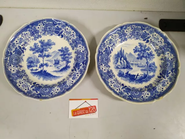 lot de 2 Assiette Creuse  VILLEROY ET BOCH Burgenland Bleu - 25cm