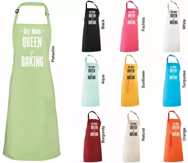 PERSONALISED QUEEN OF BAKING APRON PR150 - Any Name Mother's Day Christmas