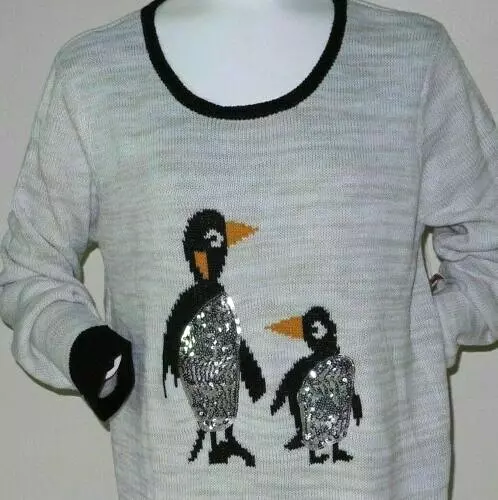 PENGUINS Pullover SWEATER Mamma and Baby PENGUINS Woman's Size XL NEW WITH TAG!