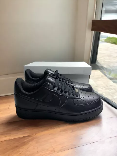 Nike Air Force 1 '07 Low Triple Black Size 10 / 9 Brand New - UK NEXT DAY 2