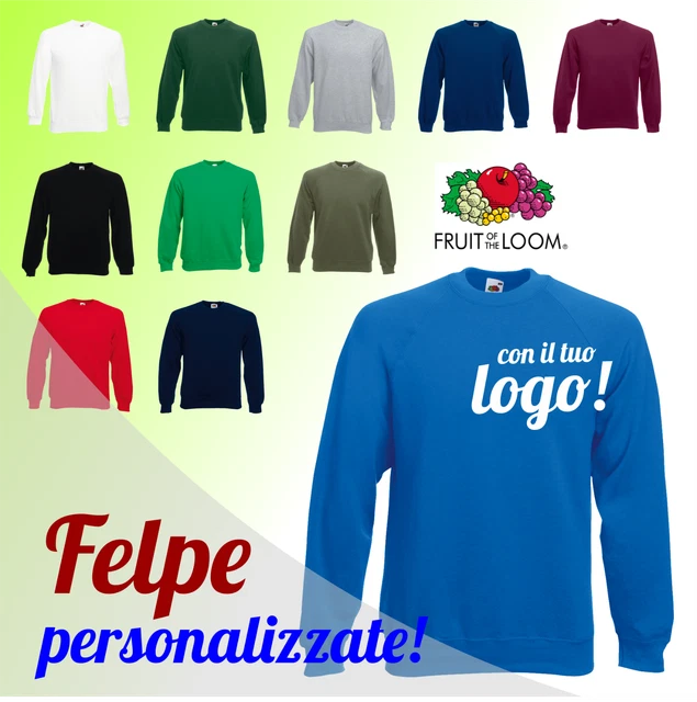 Felpa Fruit girocollo con stampa personalizzata logo