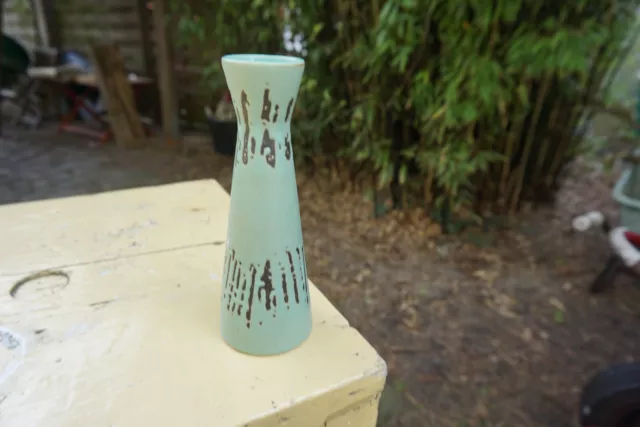 Vase fat lava hellgrün schwarze Streifen  H 15 B 5/3 cm 462/15 Jaspa