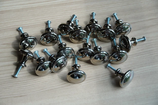 Lot of 17 Steel Cabinet Knobs Drawer Kitchen Dresser Furniture Door Handle Pull