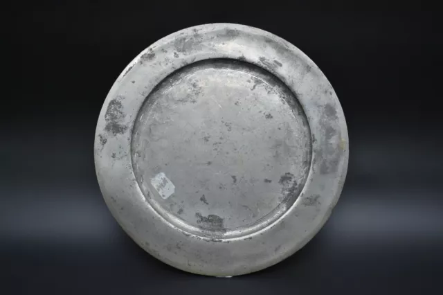 Antique English pewter plate made in London with makers marks circa 17th-18th C.