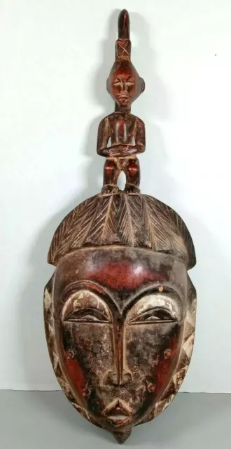 Vintage African Mask Wood Songye Ligbi ? Fetish Spirit God Primitive Tribal Art