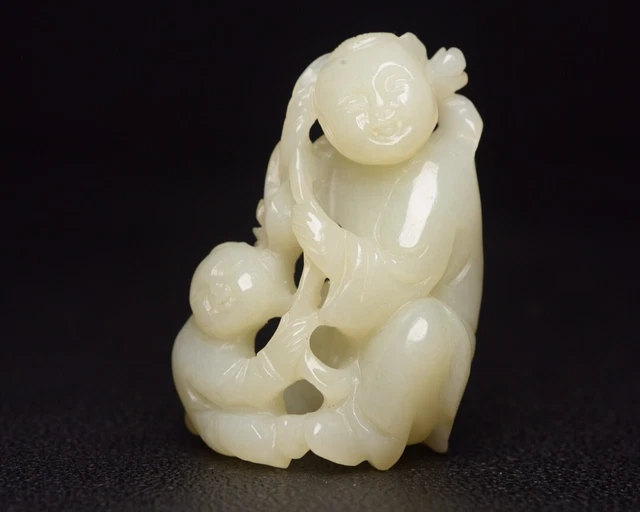 Chinese Antique Song Dynasty Hetian Ancient Jade Carved Boy Jade Pendants