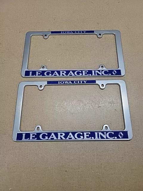 Nos Le Garage Renault Le Car Dealership License Plate Frame Pair Iowa City Iowa